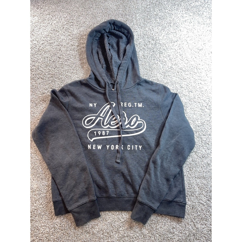 Aeropostale Gray Hooded Sweatshirt Womens Sz L